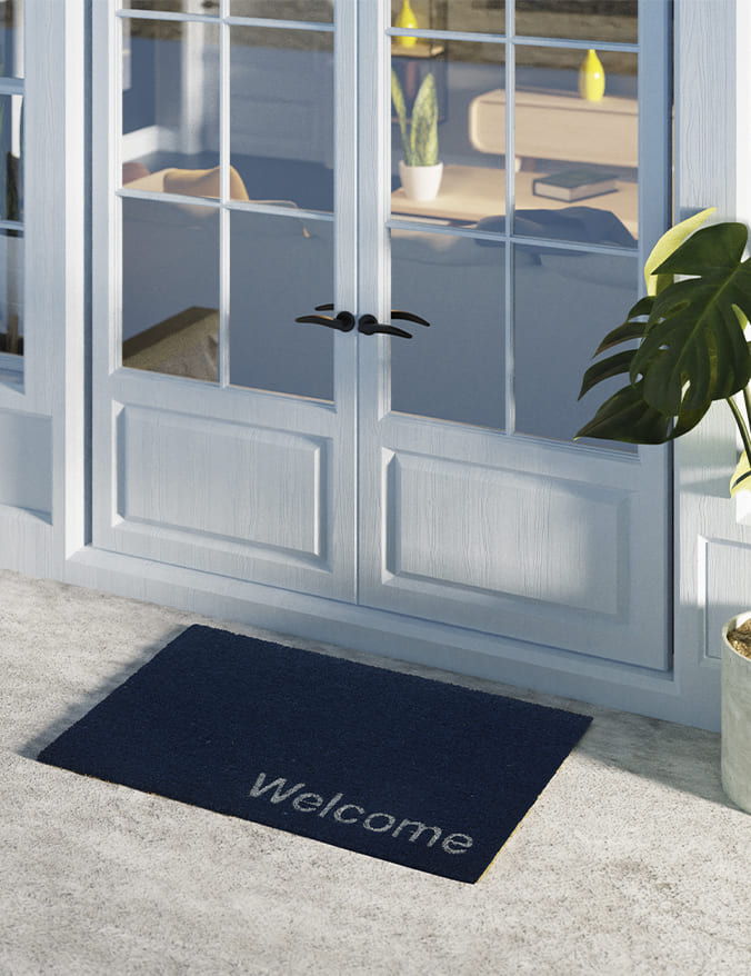 שטיח כניסה לבית ”WELCOME” כחול