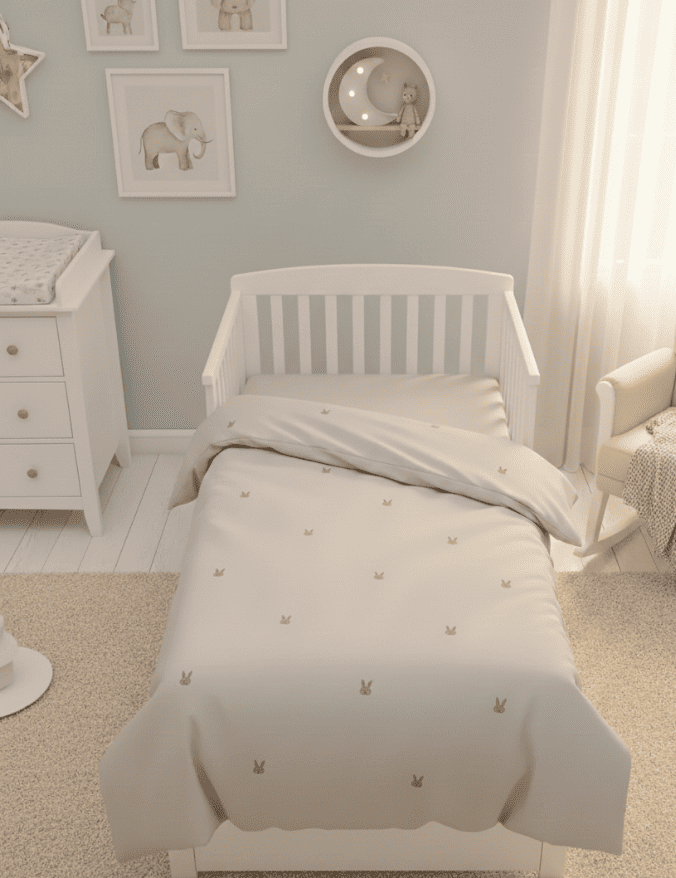 סט מצעים מודפס לילדים- ארנב ניוד