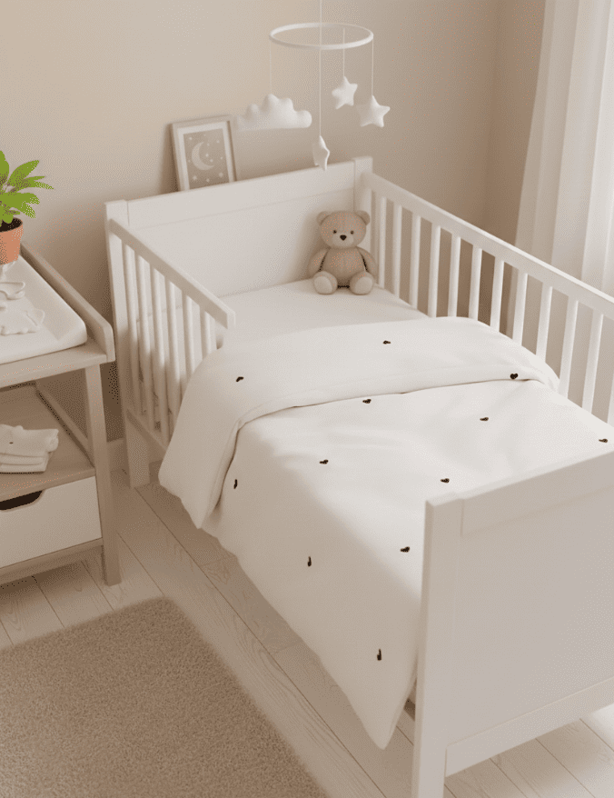 סט מצעים ג’רסי מיטת תינוק /מעבר – לב