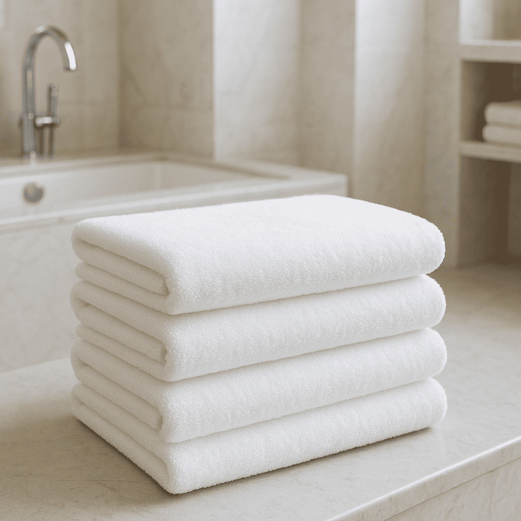 מארז 4 מגבות בית מלון לבנות – NOVEMBER SALE