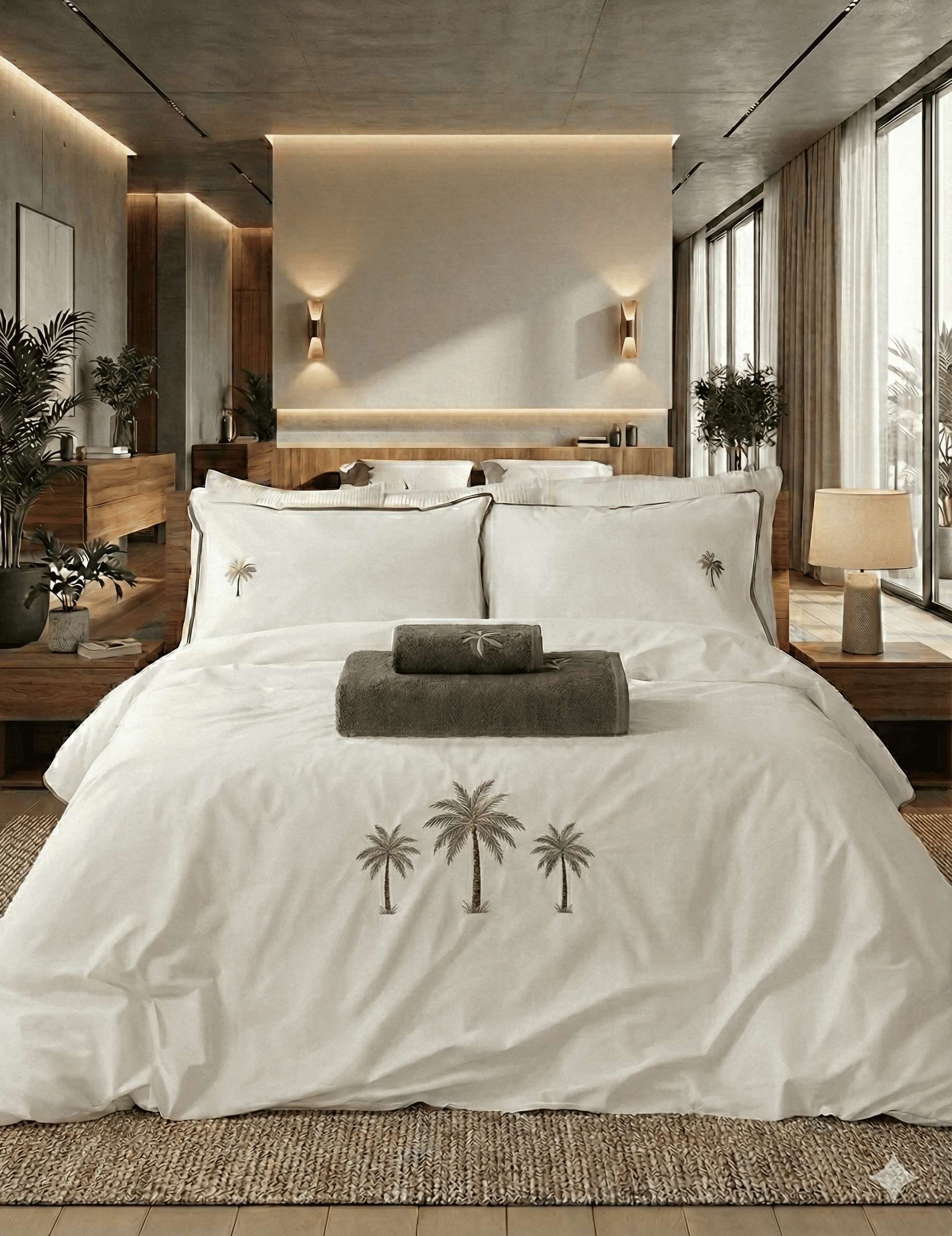 מארז סט מצעים דגם אנטיב +2 מגבות גוף +מגבת פנים