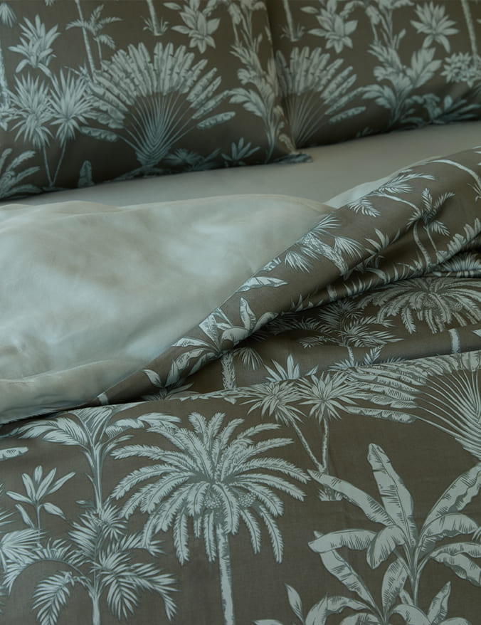 סט מצעים כותנה סאטן פארקי ירוק