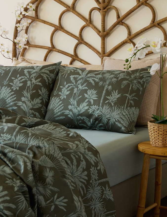 סט מצעים כותנה סאטן פארקי ירוק