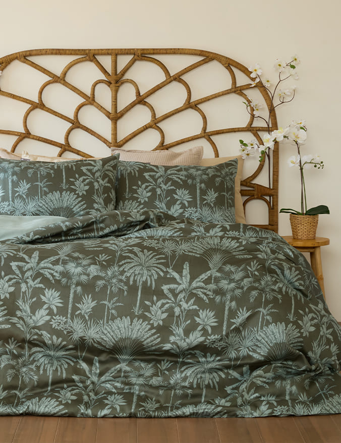 סט מצעים כותנה סאטן פארקי ירוק