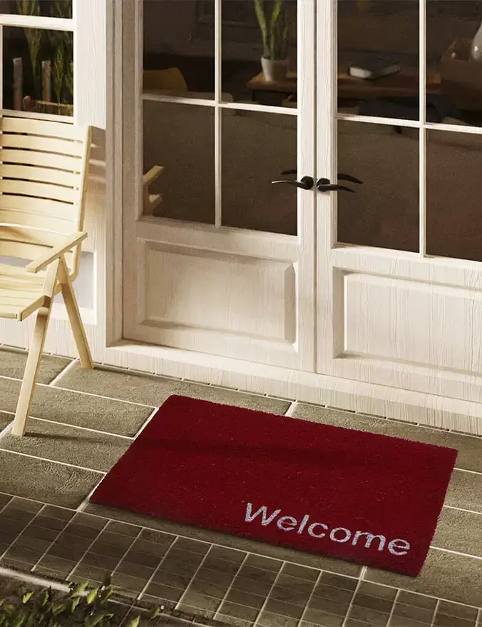 שטיח כניסה לבית “WELCOME” אדום
