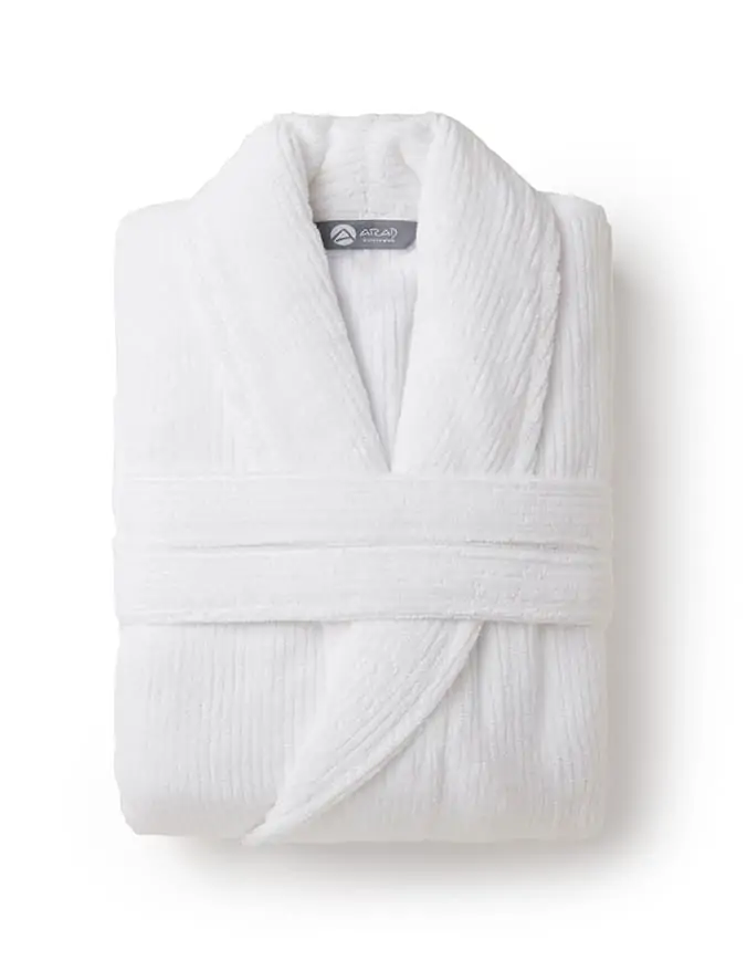 חלוק רחצה פרמיום זירו טווסיט אפריל לבן פסים